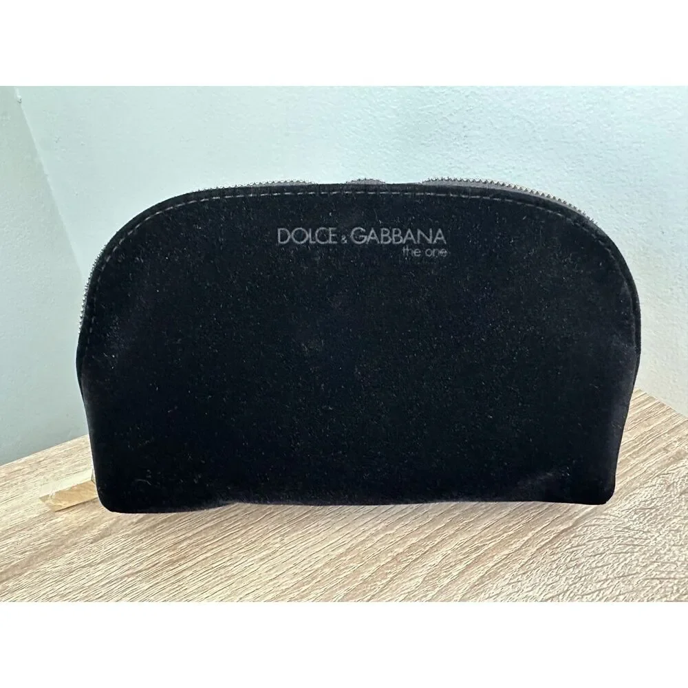 Dolce & Gabbana The One Cosmetic Pouch Travel Makeup Bag Beauty Black Velvet